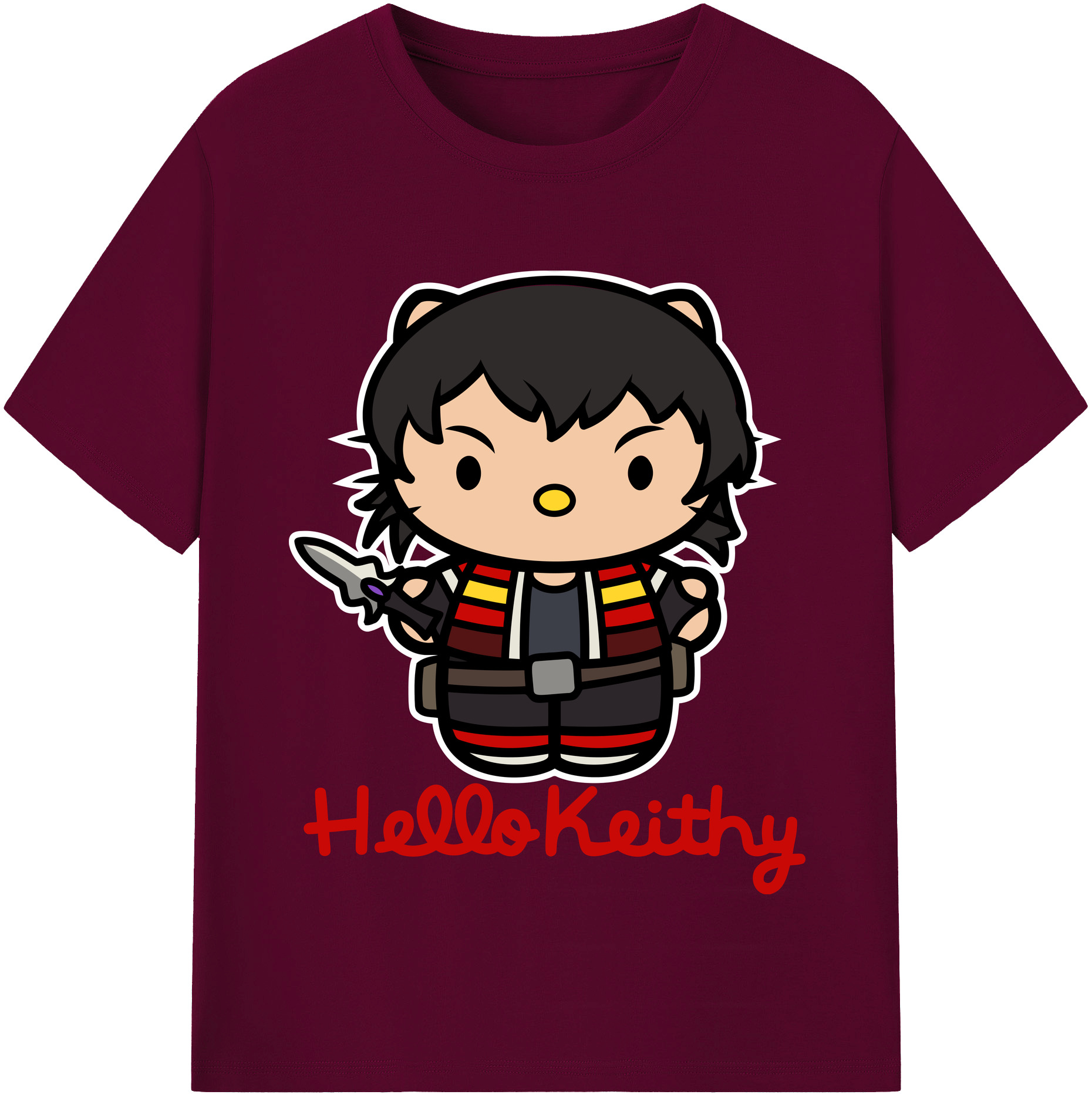 （画像用） Hello Kitty ハローキティ レディースカジュアルプリントTシャツ（綿100％）